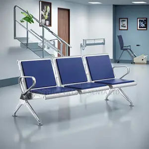 3-Link Leather Padded Guest Reception Bench