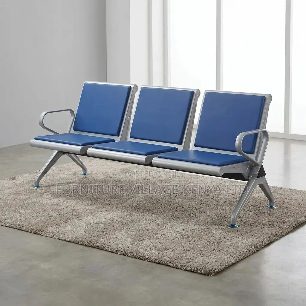 3-Link Leather Padded Guest Reception Bench