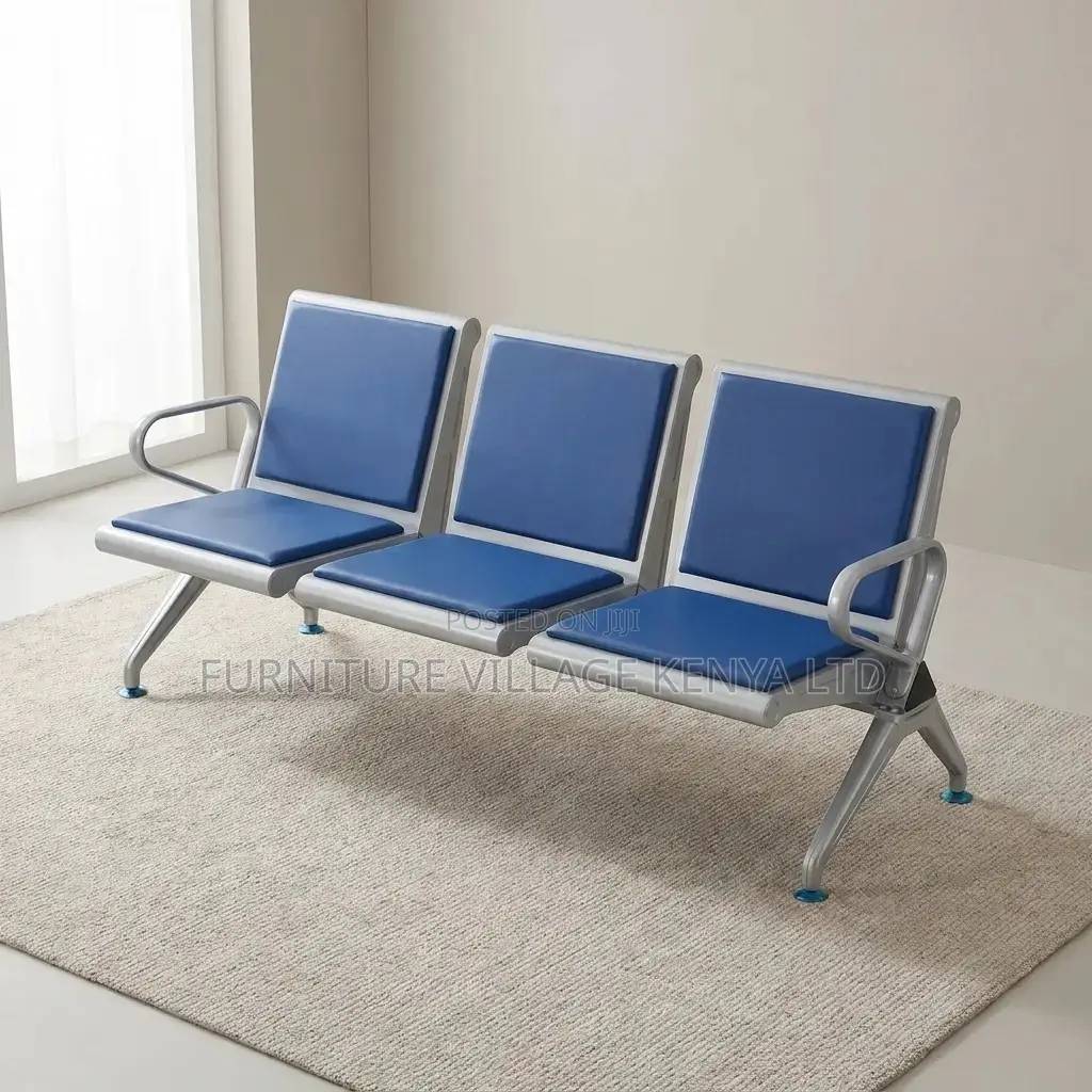 3-Link Leather Padded Guest Reception Bench