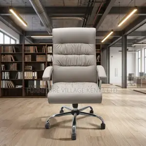 Gray Executive Leather Manager's Desk Seat