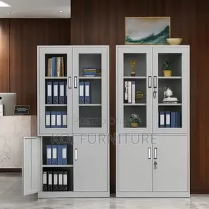 Office Cabinet; Two Doors Filing Executive Cabinet With Glass View