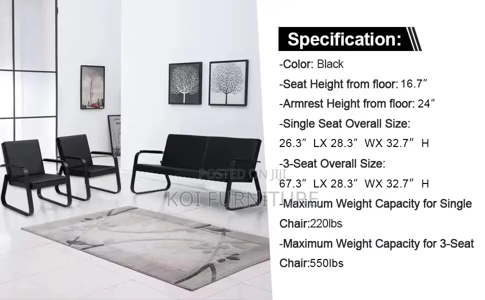 Office Sofa; Five Seaters Executive Accomodative Office Leather Sofa