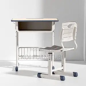 Home Desk; Home Schools Adjustable Brown Desk Chair Set