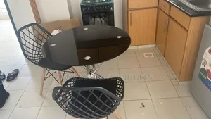 Black Clear Dinning Set Eames Chair