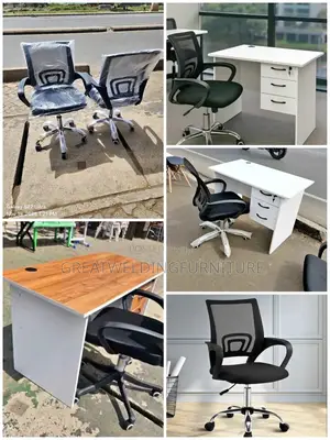 Mesh Chairs With Vintage Desk L