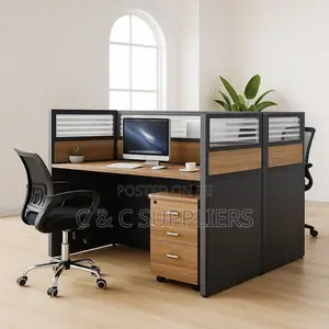Two Seater Brown Office Workstation