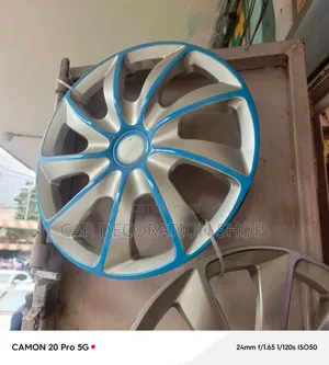 4pc Silver Blue 13" Wheel Caps Covers