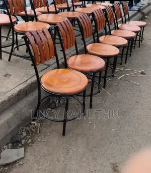 Hotel Seats or Outdoor Chairs With Mahogany Back and Seat