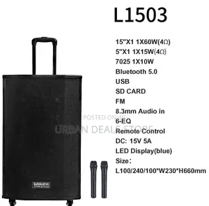 Globalstar Rechargeable Trolley Speaker – L1503 (15”)