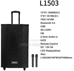 Globalstar Rechargeable Trolley Speaker – L1503 15 Inches