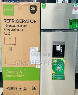 Double Door Fridge Syinix 210 Litres With Water Dispenser
