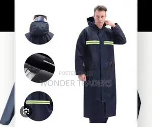 Heavy Duty Rain
Coat 
,With a Hook
,Zipper 
Navy Blue