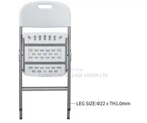 White Plastic Armless Home Office Study Chair