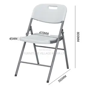 White Plastic Armless Home Office Study Chair