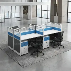 4-Way Imported Modular Office Team Workstation