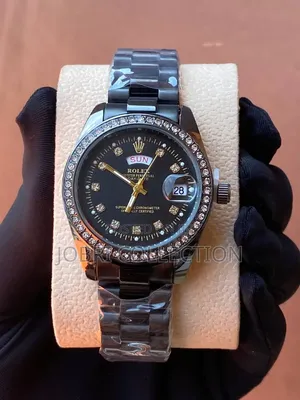 Ladies Iced Rolex Wrist Watch