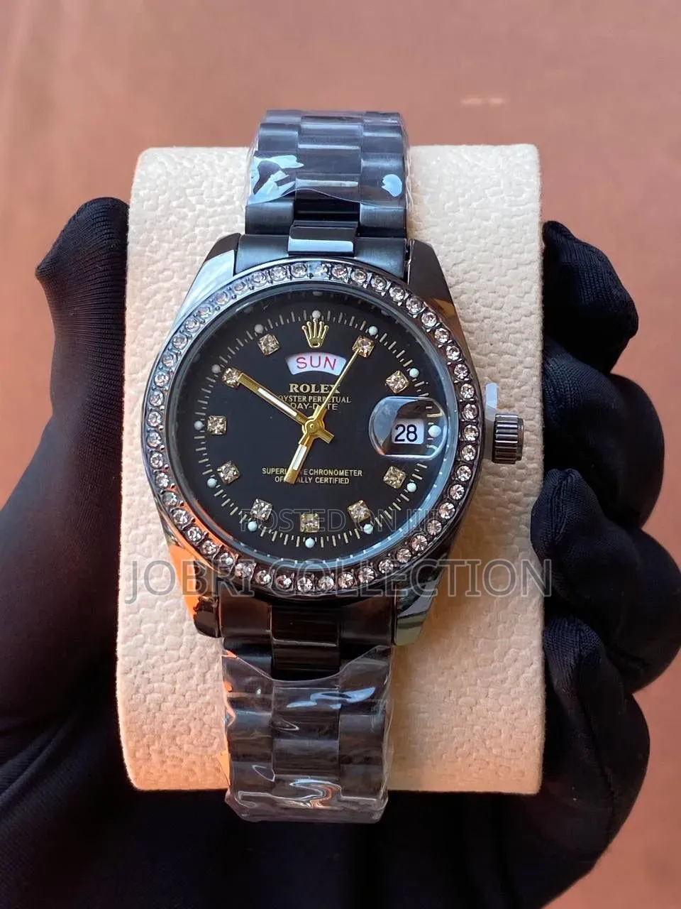 Ladies Iced Rolex Wrist Watch