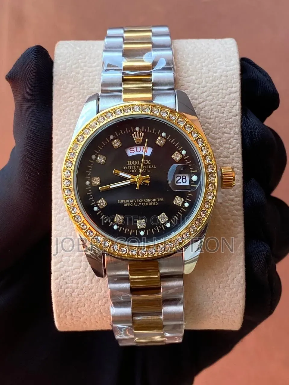 Ladies Iced Rolex Wrist Watch