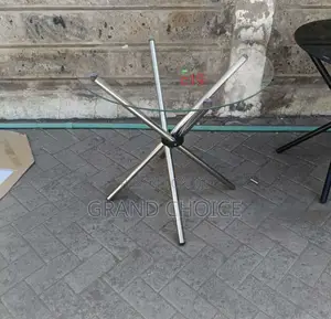 Transparent Glass Table With Silver Stand