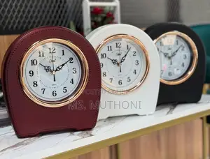Premium Leather Executive Desktop Clock (Engraveable)