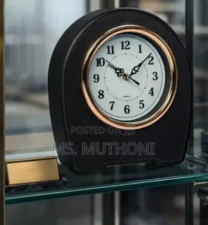 Premium Leather Executive Desktop Clock (Engraveable)