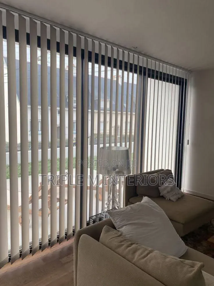 Soft-Weave Vertical Blinds for Cozy Room Ambience