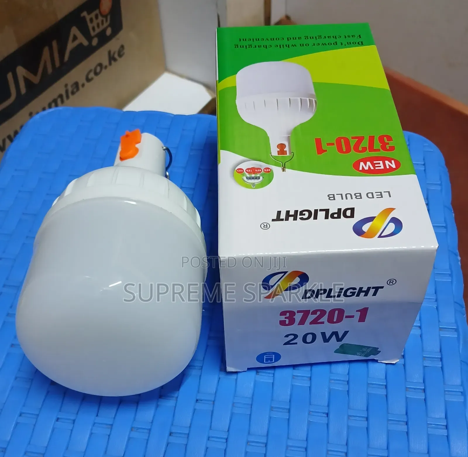 Dplight 20w Rechargeable Led Bulb, Battery Life 6-8hrs