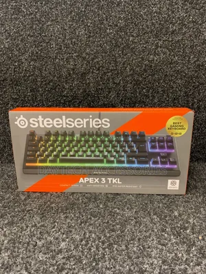 Steelseries Apex 3 TKL RGB Gaming Keyboard Ip32 Silent Keys.