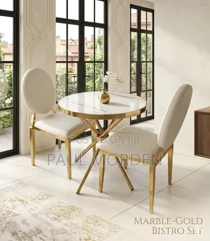 Dining Set:Marble Gold Bistro Set