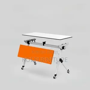 Office Table; Modern Foldable Table With Movable Casters