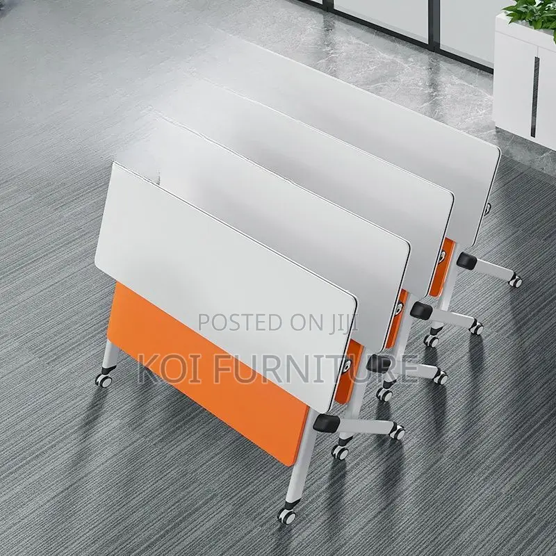 Office Table; Modern Foldable Table With Movable Casters