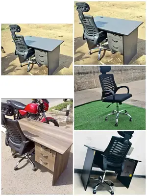 Adjustable Headrest Office Chair With Vintage Study Desk K