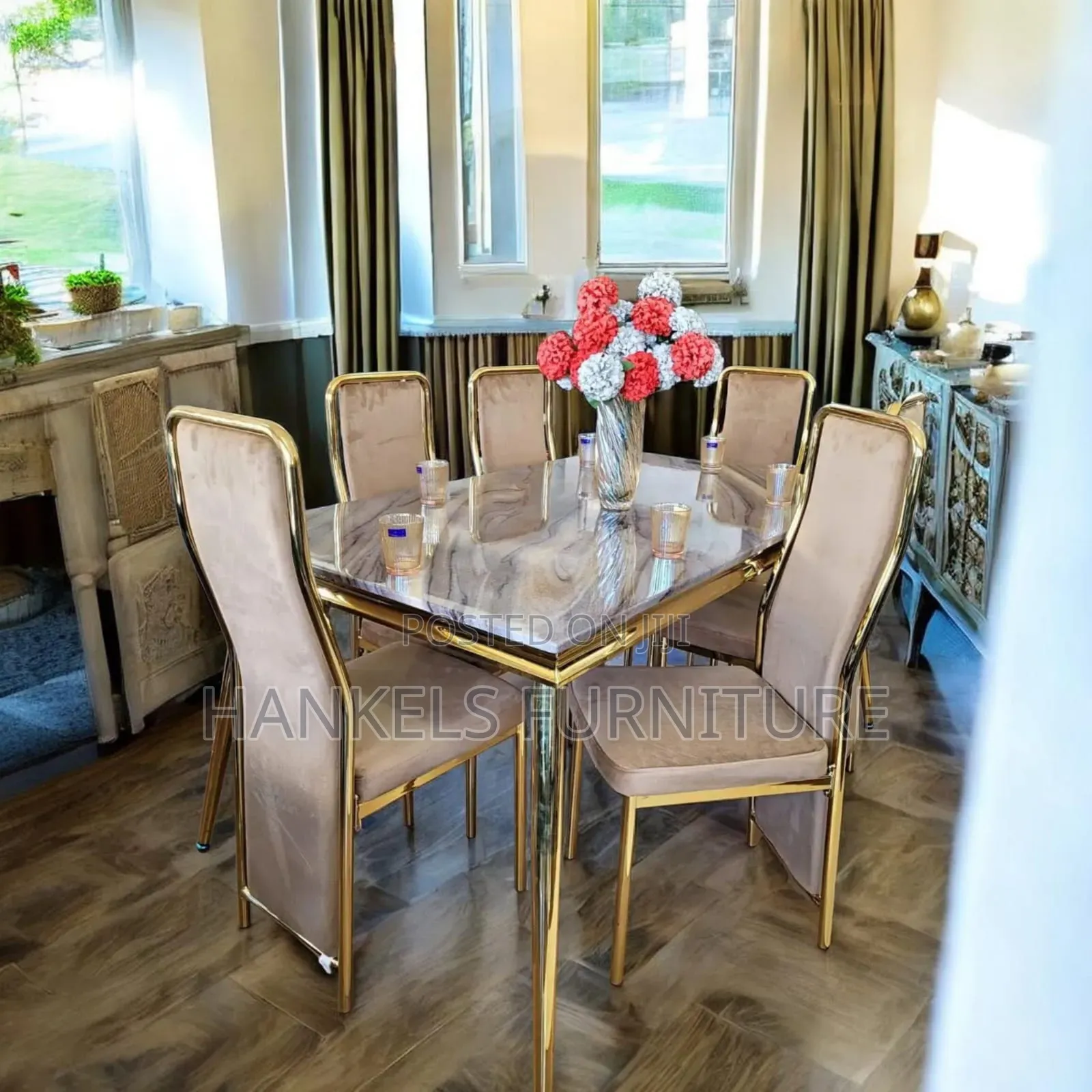 6 Seater Marble Dining Set Modern Luxury Table Set
