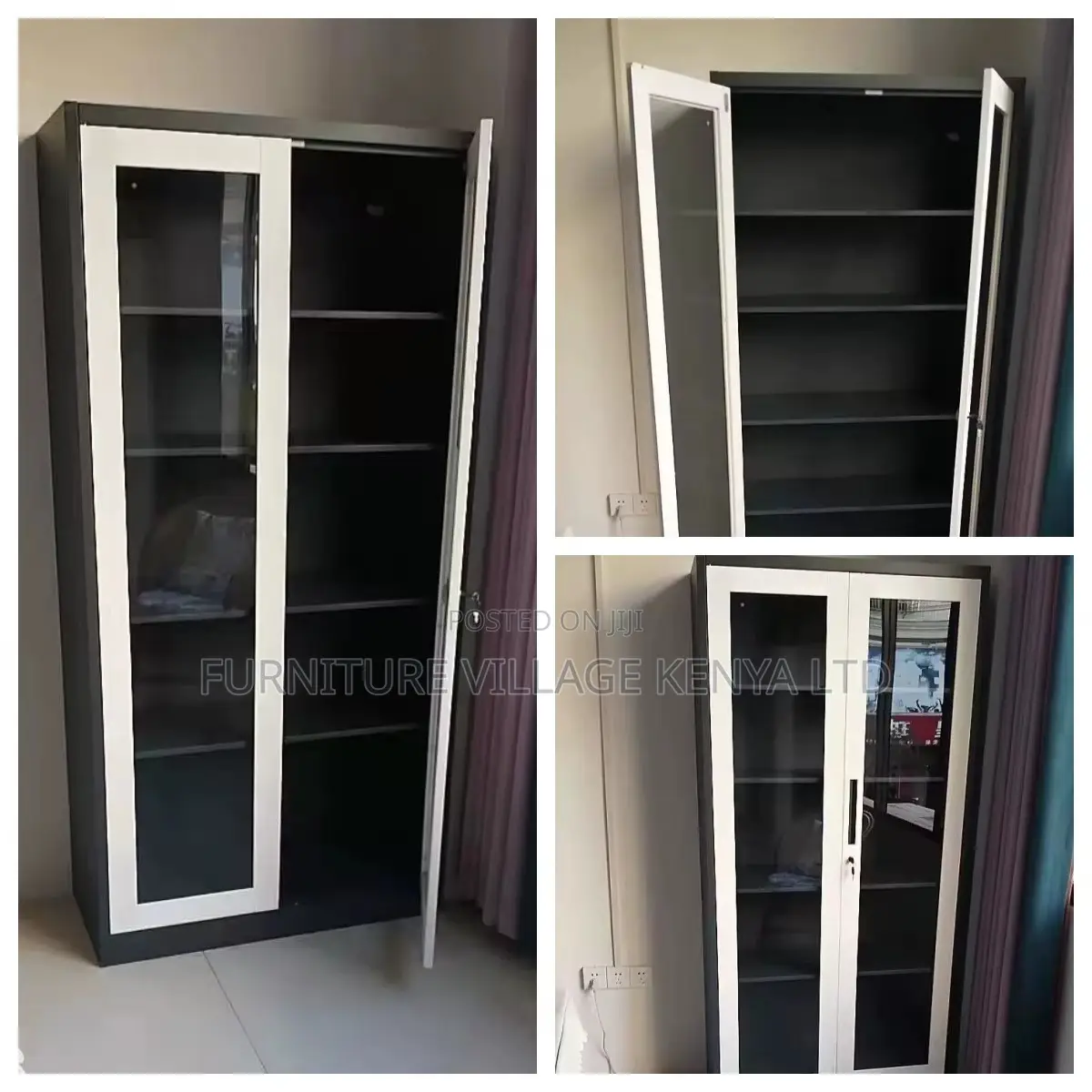 Modern Glass Door's Office Filling Cabinet