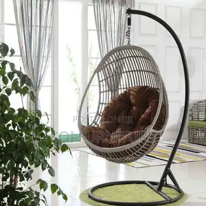 Home Chairs; Rattan Made Hammock Chair With Round Backrest