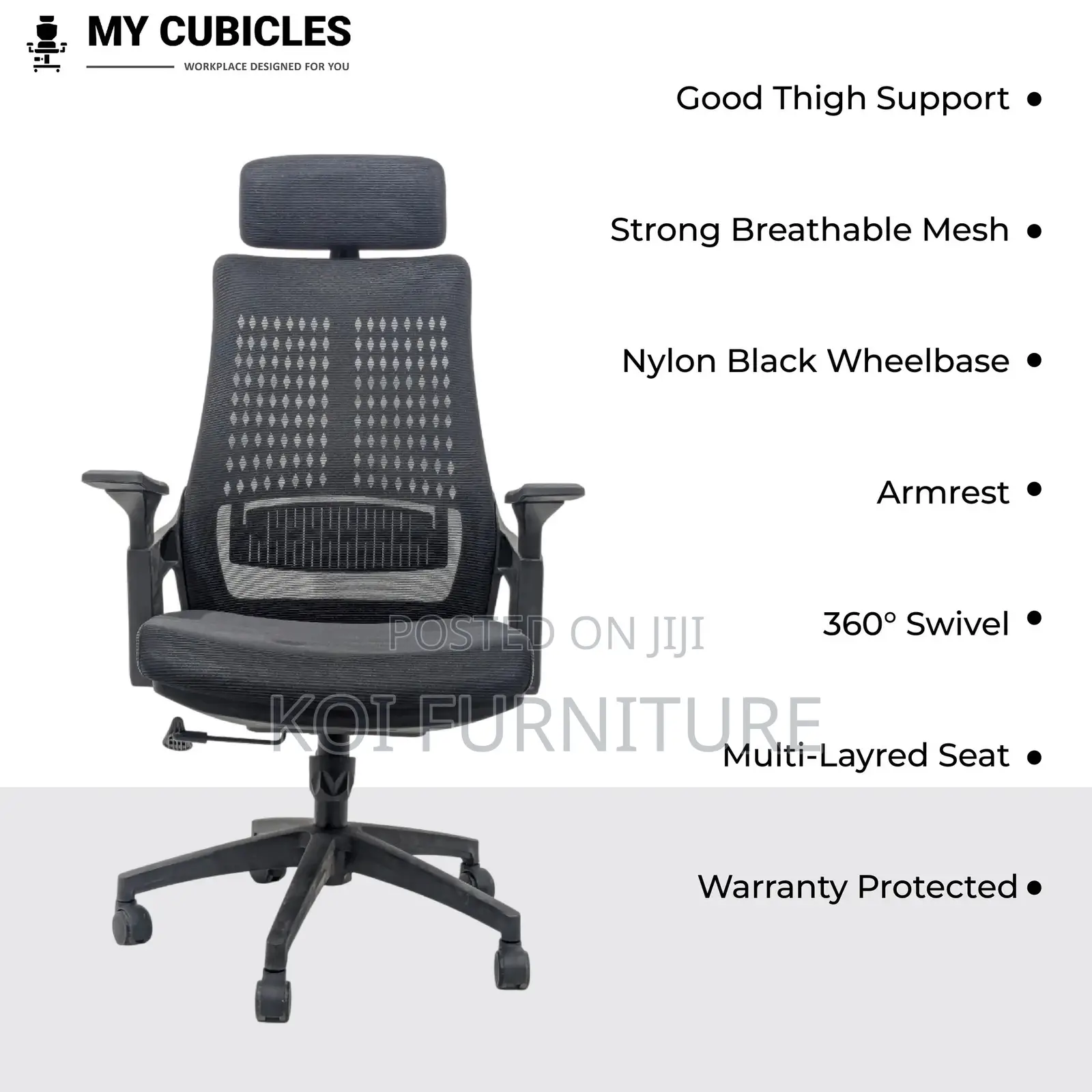 Office Chairs; High Backrest Mesh Breathable Office Seats