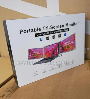 Portable Tri-Screen Monitor Dual-Screen Laptop Extender for 14 Inches