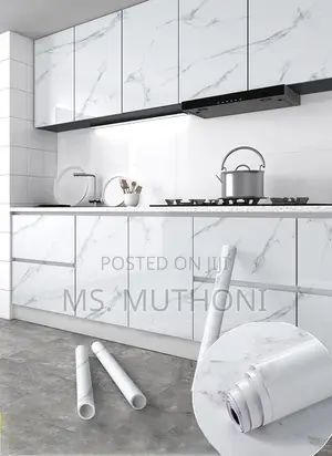 (60cm *500 )Glossy Marble Self Adhesive Waterproof Wallpaper: