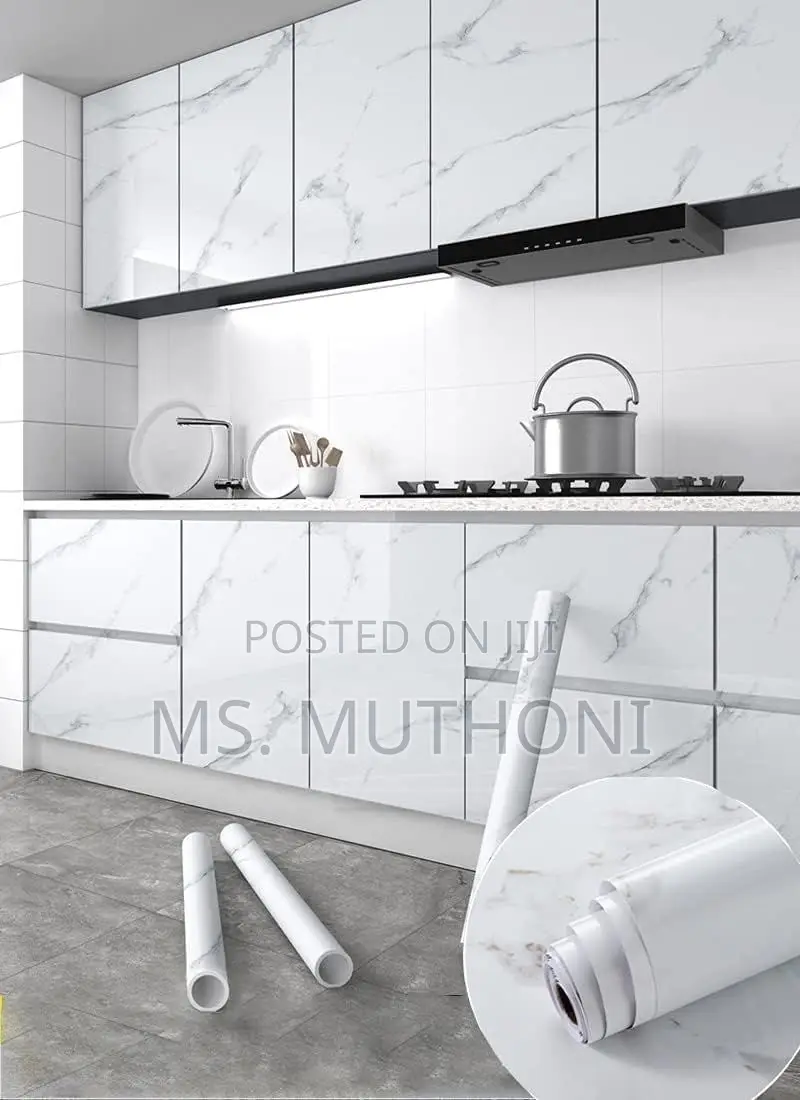(60cm *500 )Glossy Marble Self Adhesive Waterproof Wallpaper: