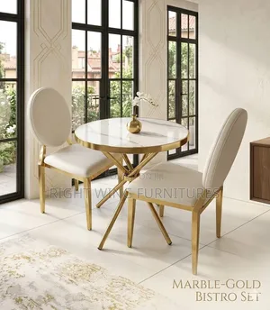 Home Dining Furniture :Marble Gold Bistro Set
