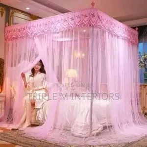 Premium 4 Stand Mosquito Net | Strong Frame Full Bed Coverage