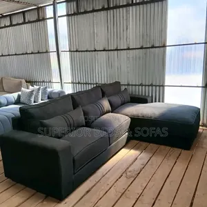 Black L Shape Sofa (5 Seater)