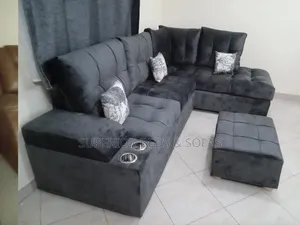 Grey L Shape Recliner 5 Seater