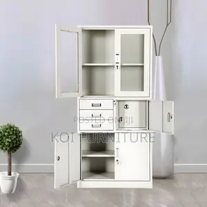 Office Cabinet; Metallic Executive Grey Cabinet With Safe and 2 Doors