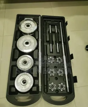With Wheels Case. Portable 50kgs Chrome Dumbells