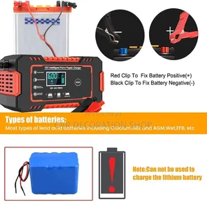 Car Battery Intelligent Pulse Repair LCD Display 12/24v Repair Charger