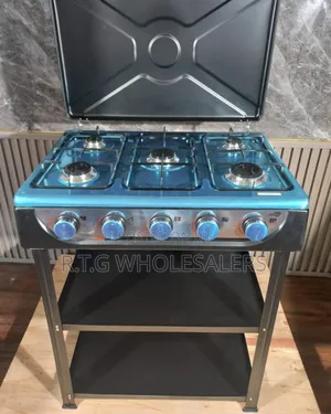 Starlux 5 Burner Gas Cooker Stand Oven With Storage Shelves