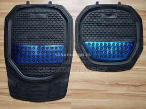 5pc Black Blue Patch Floor Mat