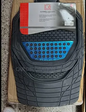5pc Black _Blue Antislip Floor Mats for Front and Rear Seat