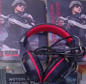 Red Wired Gaming Headset, Similar In Design To The Misde A3 Model.